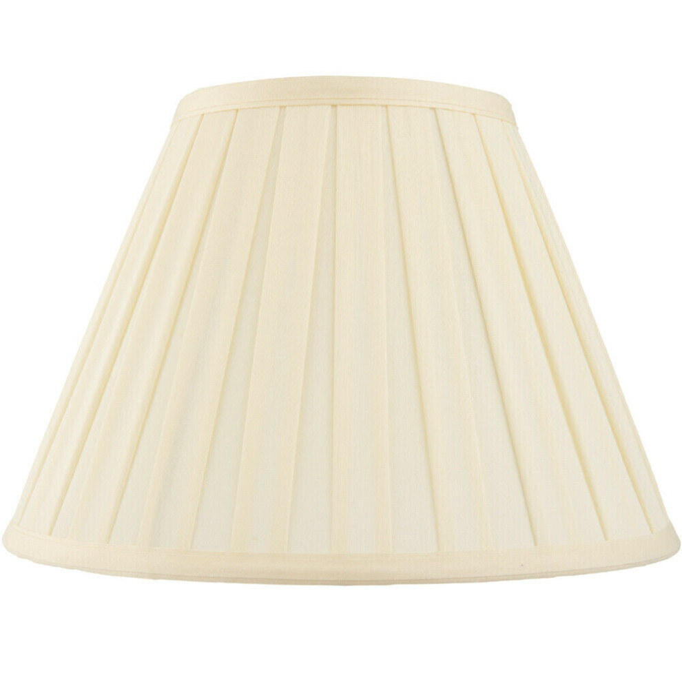 Loops 16" Tapered Drum Lamp Shade Cream Box Pleated Fabric Cover Classic & Elegant