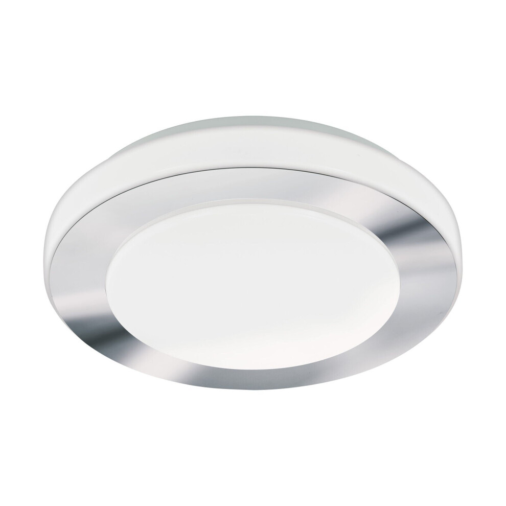 Loops Wall Flush Ceiling Light Colour White Chrome Shade White Plastic Bulb Led 11W