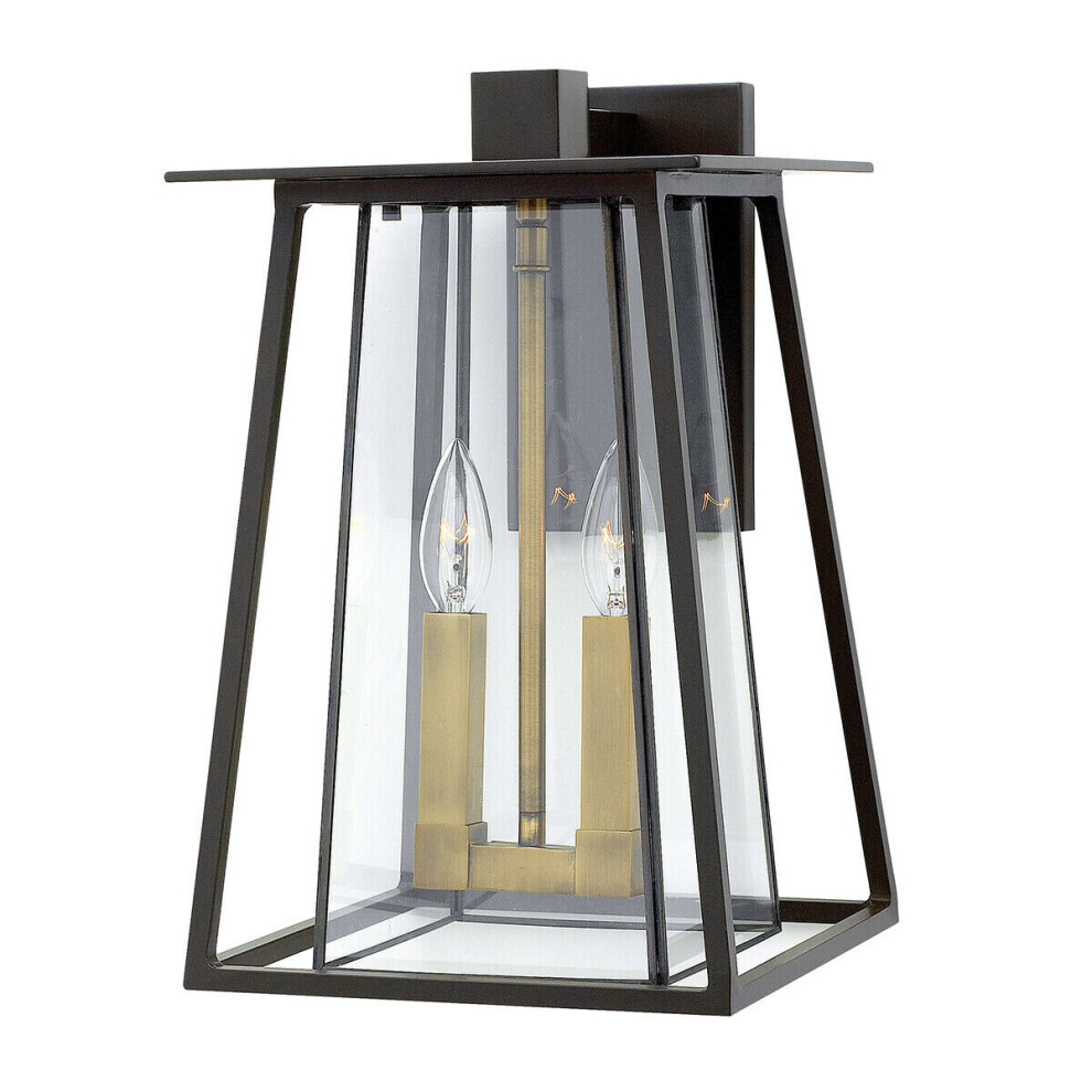 Loops Outdoor Ip44 Twin Wall Light Buckeye Bronze Led E14 60W