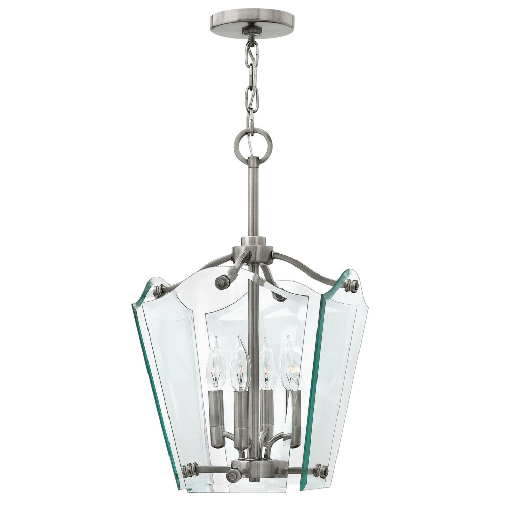 Loops 4 Bulb Ceiling Pendant Fitting Polished Antique Nickel Led E14 60W Bulb Light