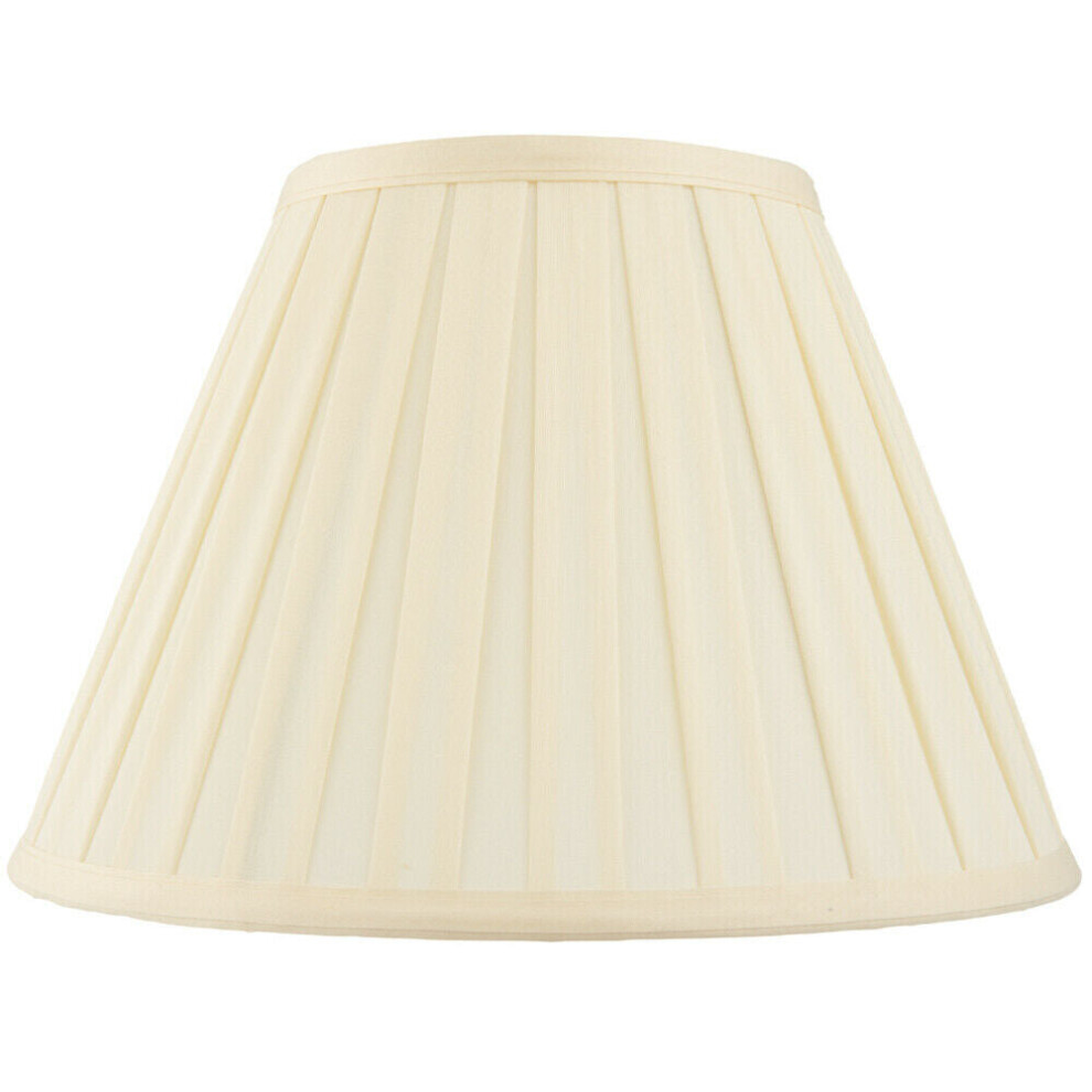 Loops 14" Tapered Drum Lamp Shade Box Pleated Fabric Cover Classic & Elegant Cream