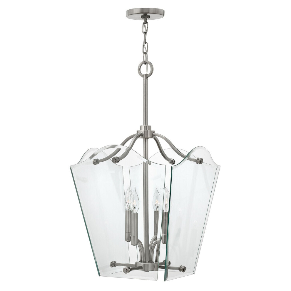 Loops 4 Bulb Ceiling Pendant Fitting Polished Antique Nickel Led E14 60W Bulb Light