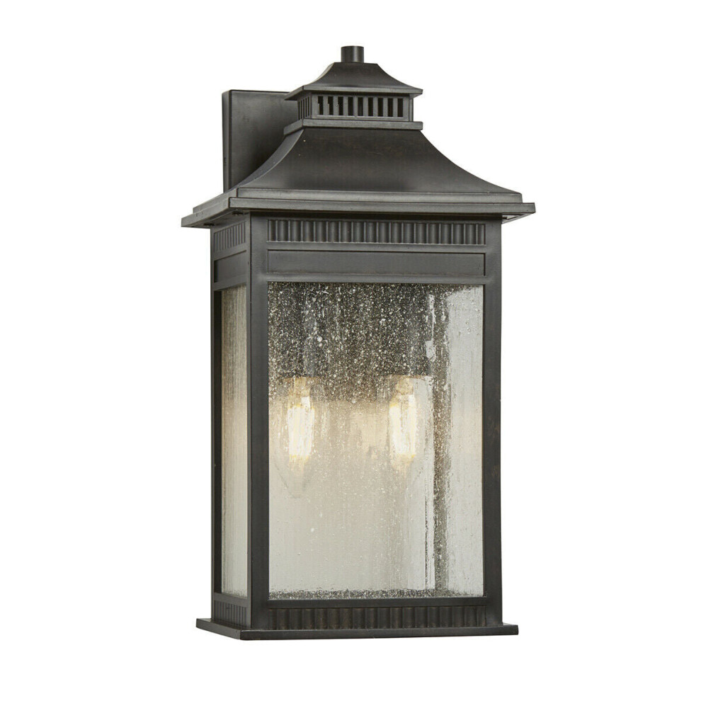 Outdoor IP44 Twin Wall Light Imperial Bronze LED E14 40W