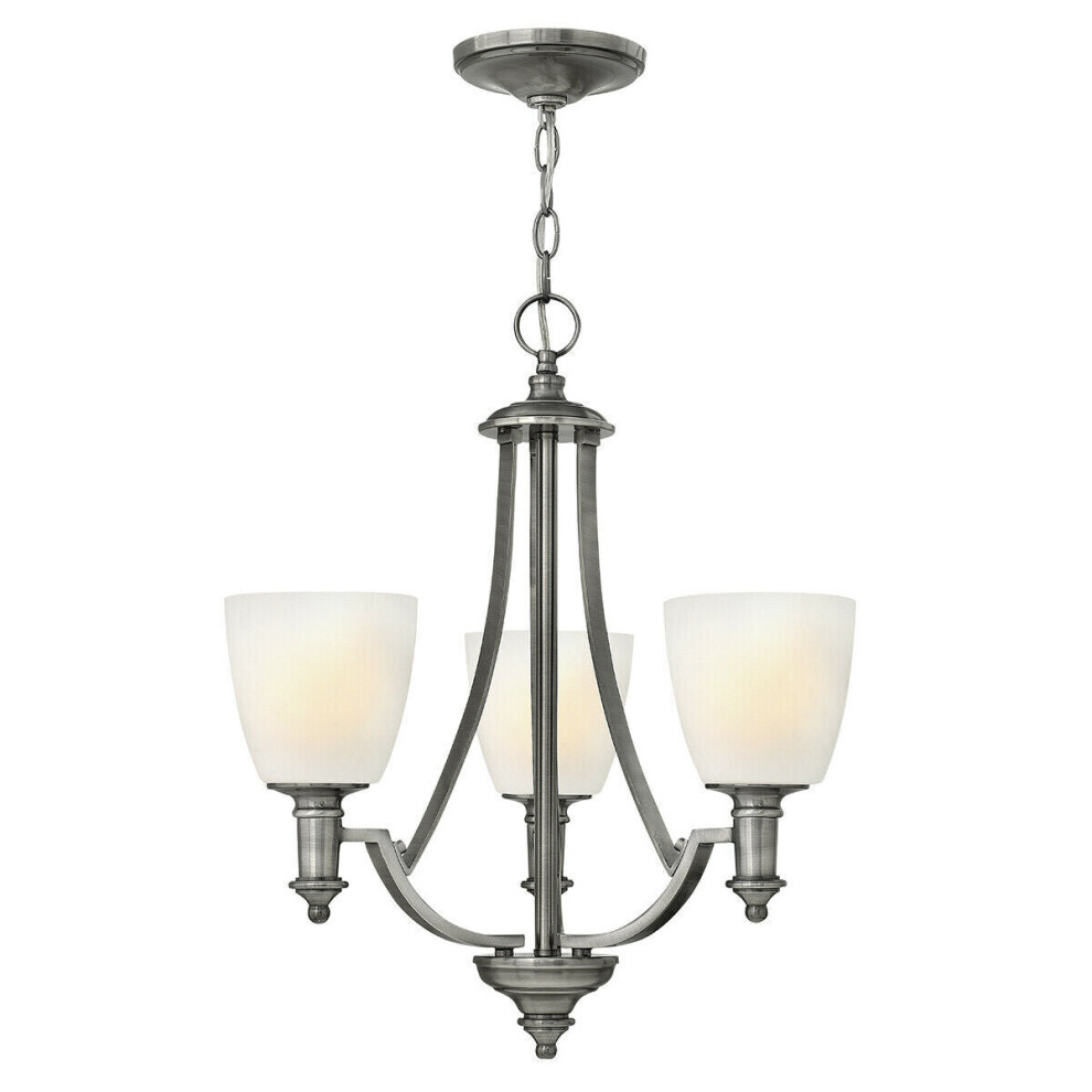 Loops 3 Bulb Chandelier Hanging Pendant Antique Nickel Led E27 60W Bulb Light