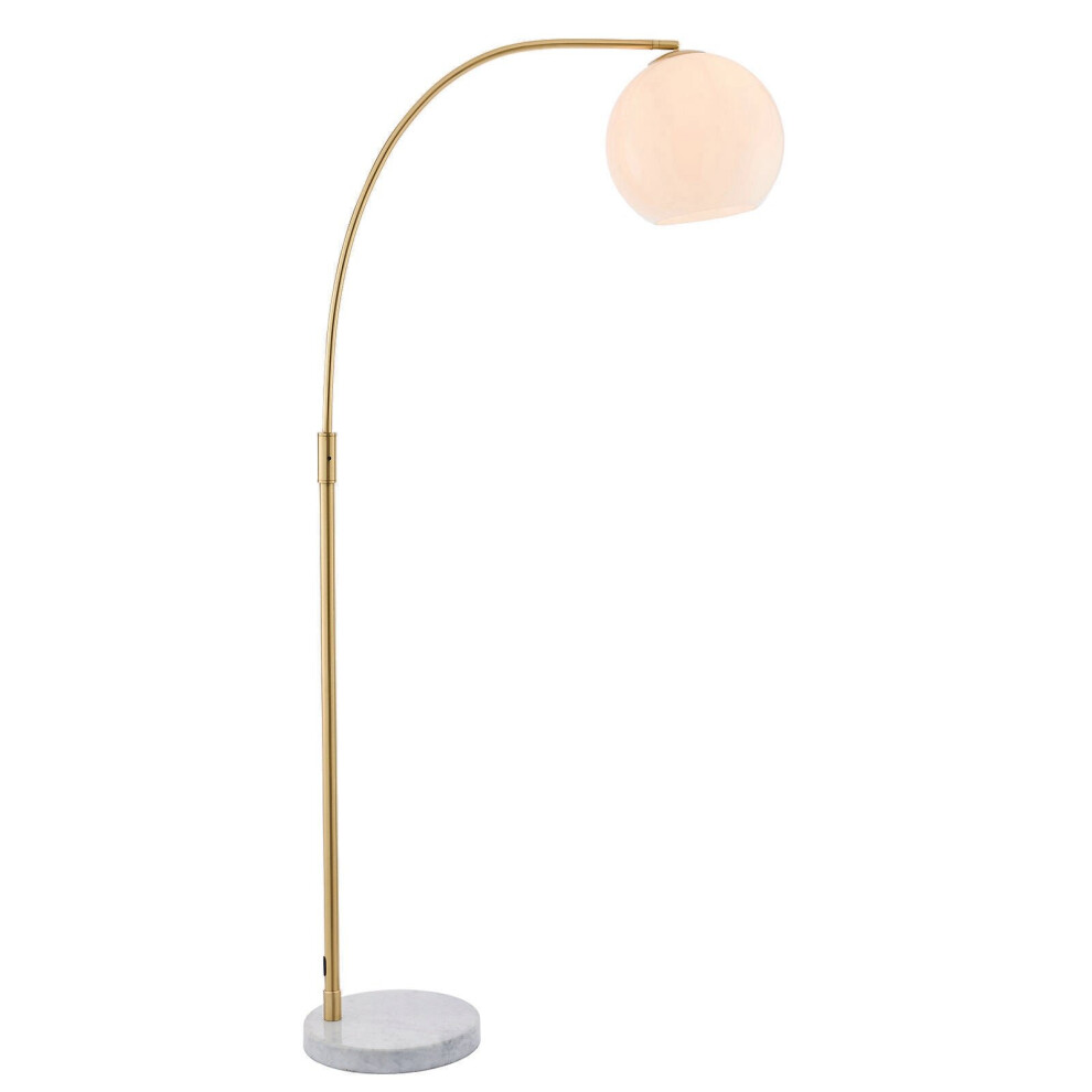 Loops Floor Lamp Light Satin Brass & Opal Glass 40W E27 Complete Standing Lamp