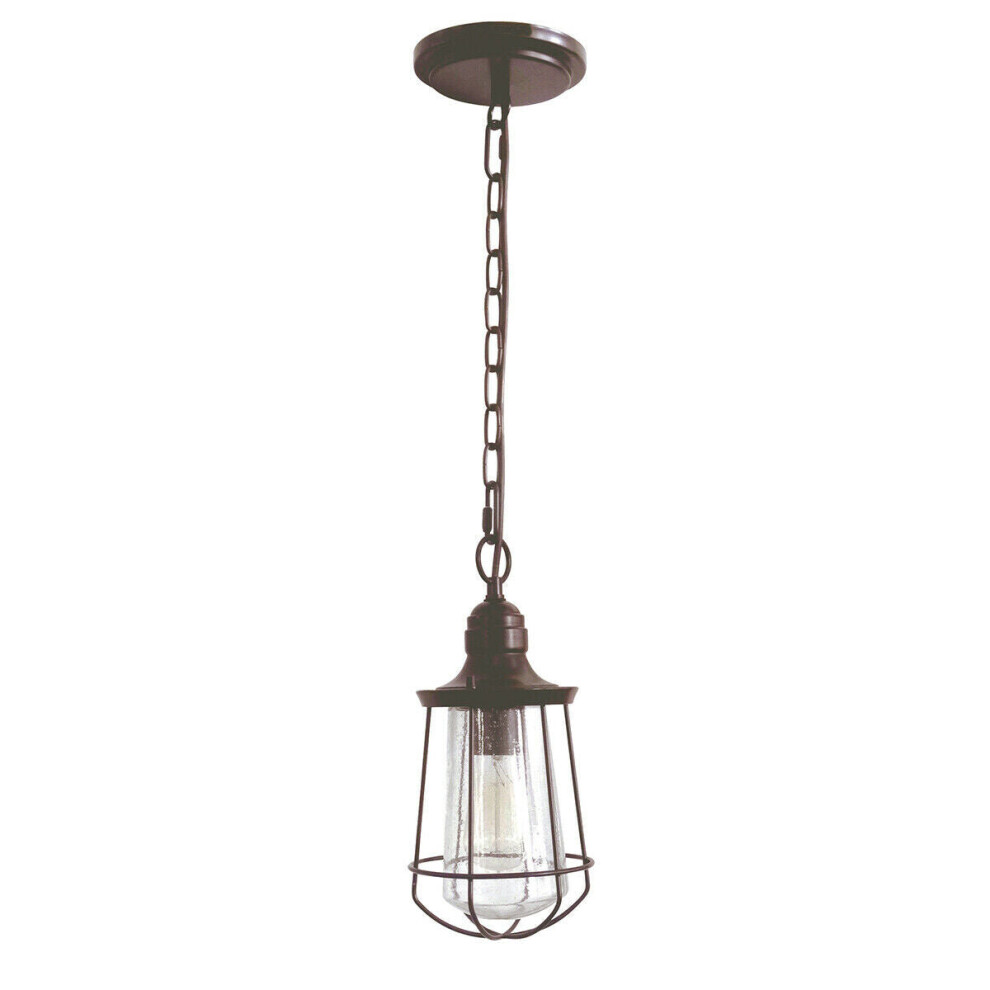 Loops Ip23 1 Bulb Chain Lantern Western Led E27 60W D02298 Light/Bronze