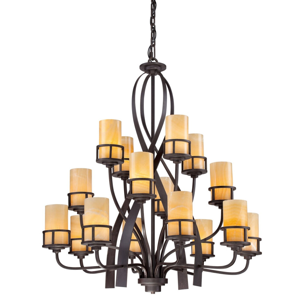 Loops 16 Bulb Chandelier Hanging Pendant Imperial Led E27 100W Bulb Light/Bronze