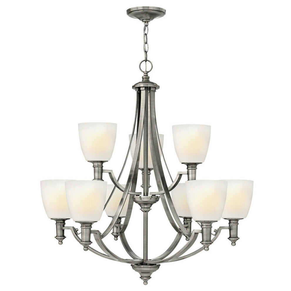 Loops 9 Bulb Chandelier Hanging Pendant Antique Nickel Led E27 60W Bulb Light