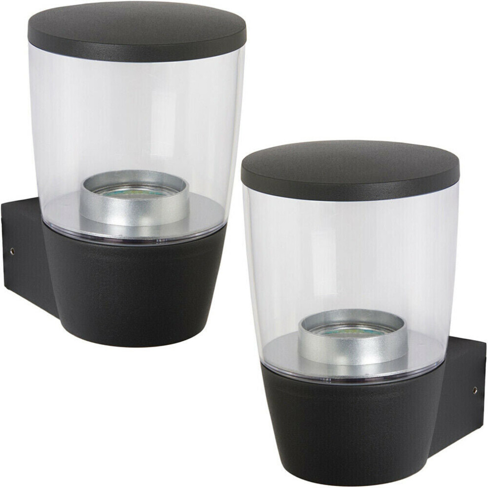 2 PACK IP44 Outdoor Wall Light Modern Cool White Round LED Candle Tea Light Lamp