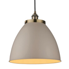 Hanging Ceiling Pendant Light GREY & ANTIQUE BRASS Industrial Lamp Bulb Holder