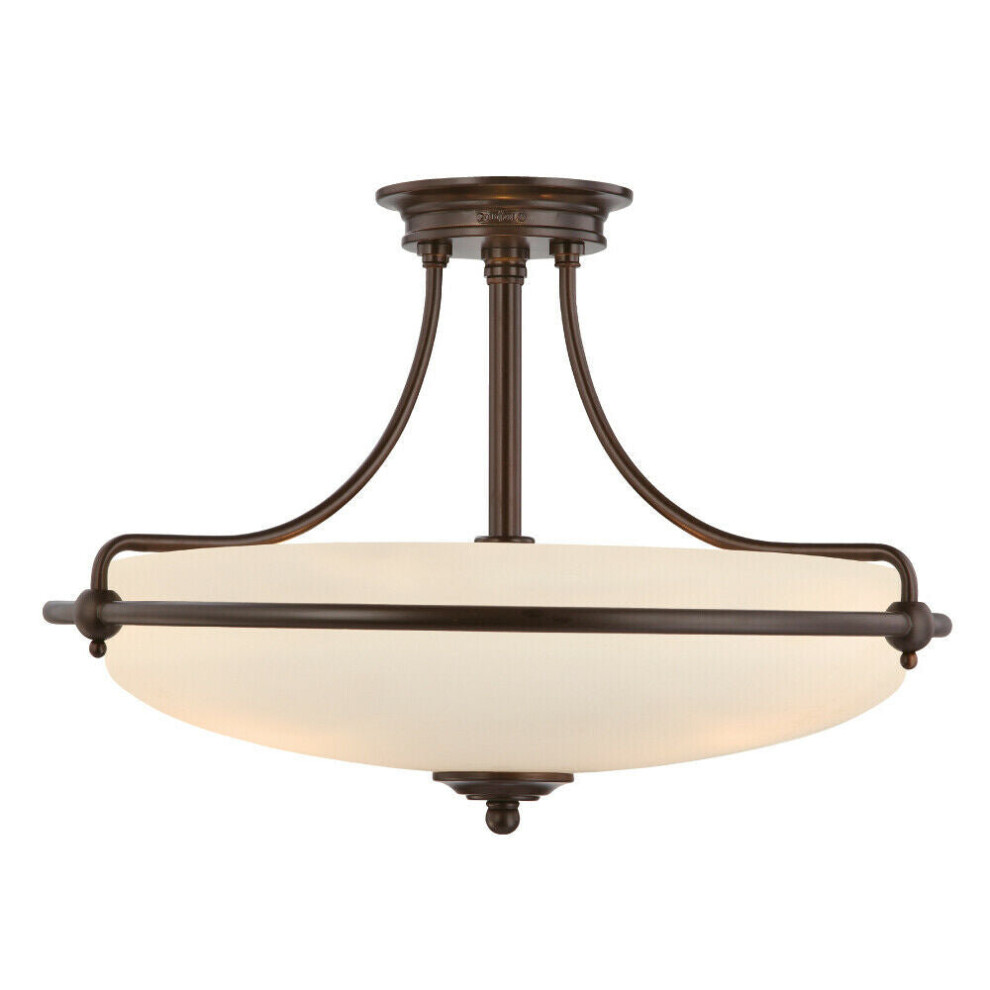 Loops 1 Bulb Semi Flush Palladian Led E27 100W Bulb Light/Bronze