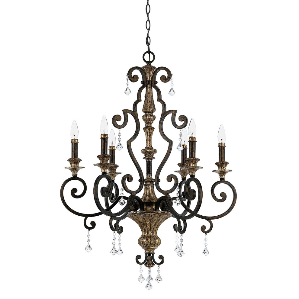Loops 6 Bulb Chandelier Hanging Pendant Heirloom Led E14 60W Bulb Light