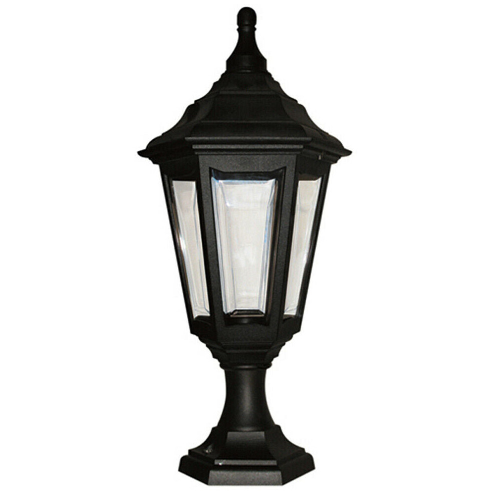 Outdoor IP44 1 Bulb Wall Ground Pedestal Lamp Light Black LED E27 100W d01586