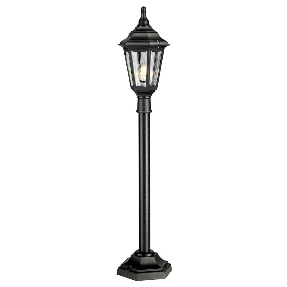 Loops Outdoor Ip44 1 Bulb Short Mini Lamp Post Pillar Black Led E27 100W D01587