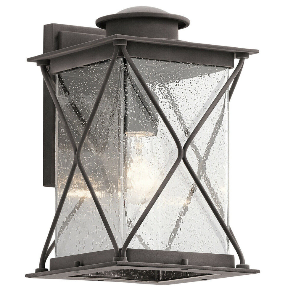 Loops Outdoor Ip44 Wall Light Weathered Zinc Led E27 100W