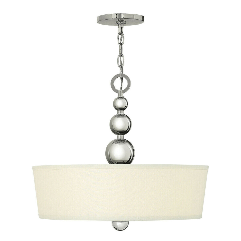 3 Bulb Ceiling Pendant Light Fitting Highly Polished Nickel LED E27 60W