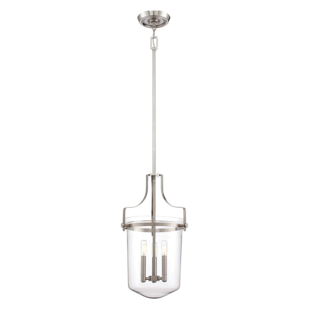 Loops 3 Bulb Ceiling Pendant Light Fitting Brushed Nickel Led E14 40W Bulb
