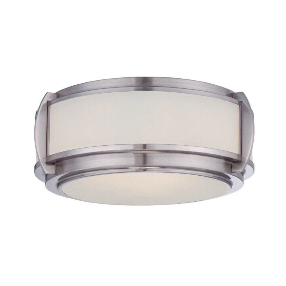 Loops 3 Bulb Flush Light Light Low Ceiling Brushed Nickel Led E27 60W Bulb