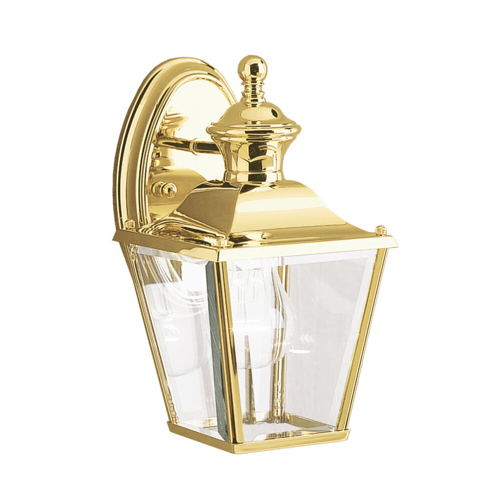 Loops Outdoor Ip44 Wall Light Highly Polished Brass Led E27 60W D01619