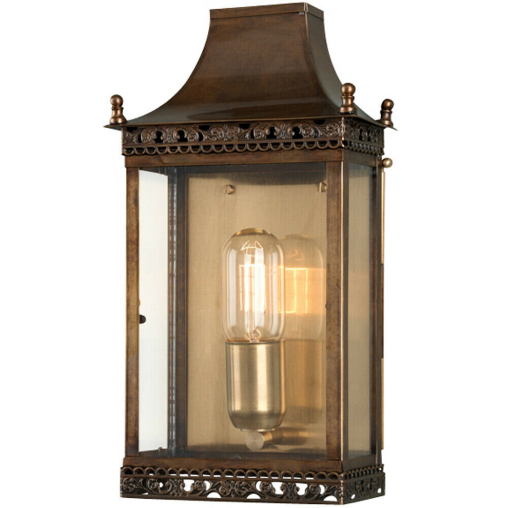 Loops Outdoor Ip44 Wall Aged Brass Led E27 100W D02397 Light