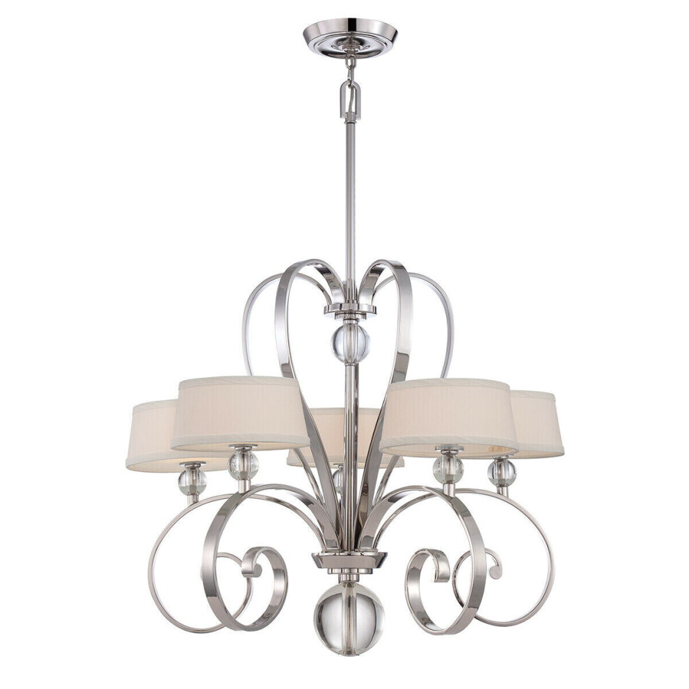 Loops 5 Bulb Chandelier Hanging Pendant Light Imperial Silver Led G9 3.5W Bulb