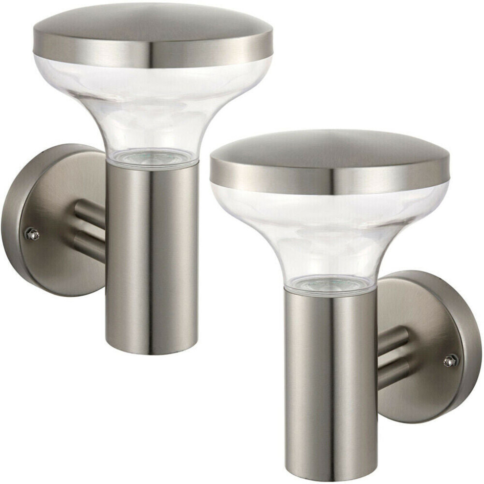 2 PACK IP44 Outdoor LED Lamp Stainless Steel Wall Light Porch Vase Cool White