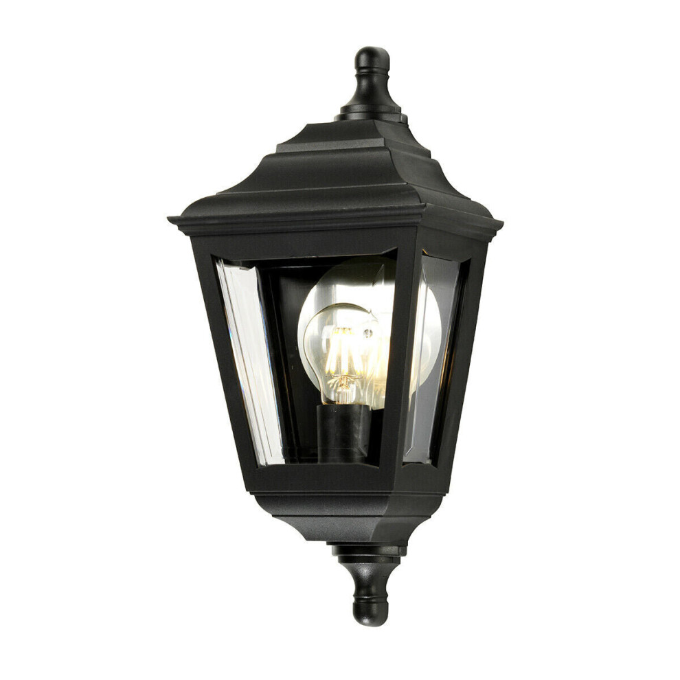 Loops Outdoor Ip44 1 Bulb Flush Light Low Ceiling Black Led E27 100W