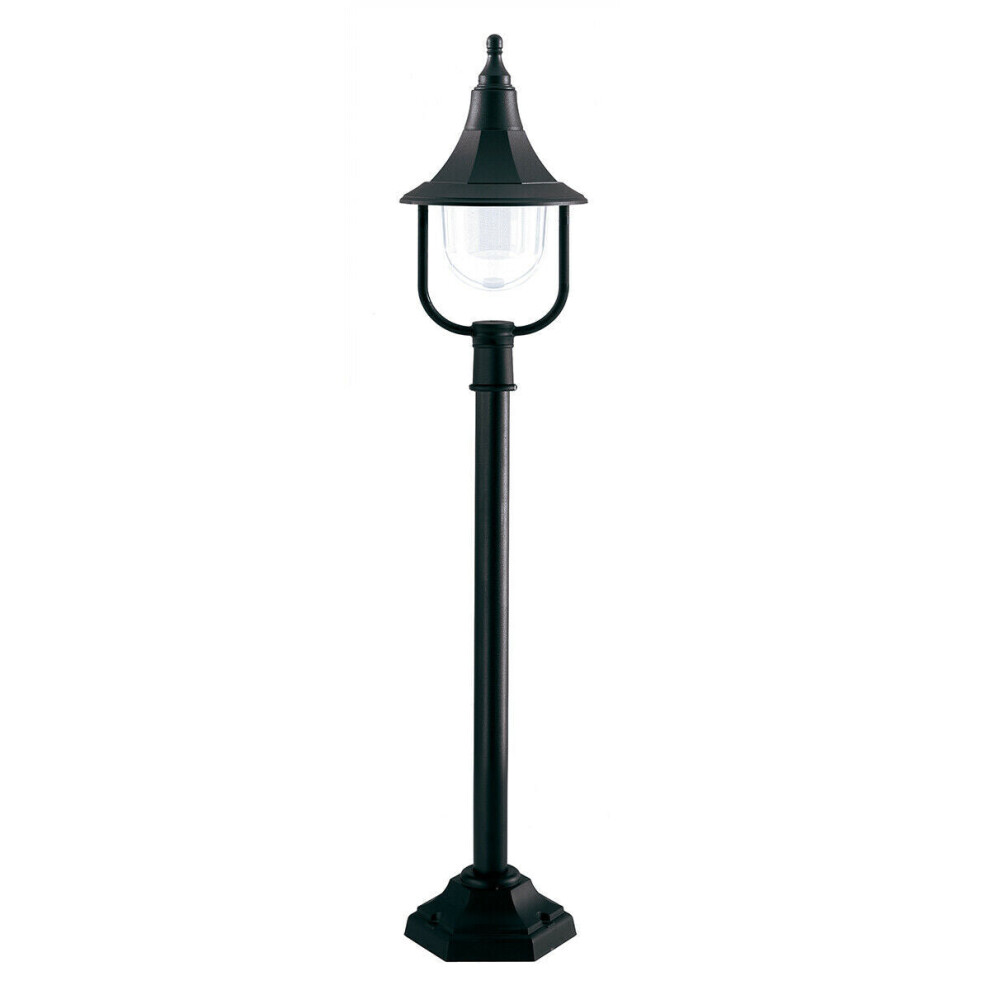 Loops Outdoor Ip44 1 Bulb Short Mini Lamp Post Black Polycarbonate Led E27 100W