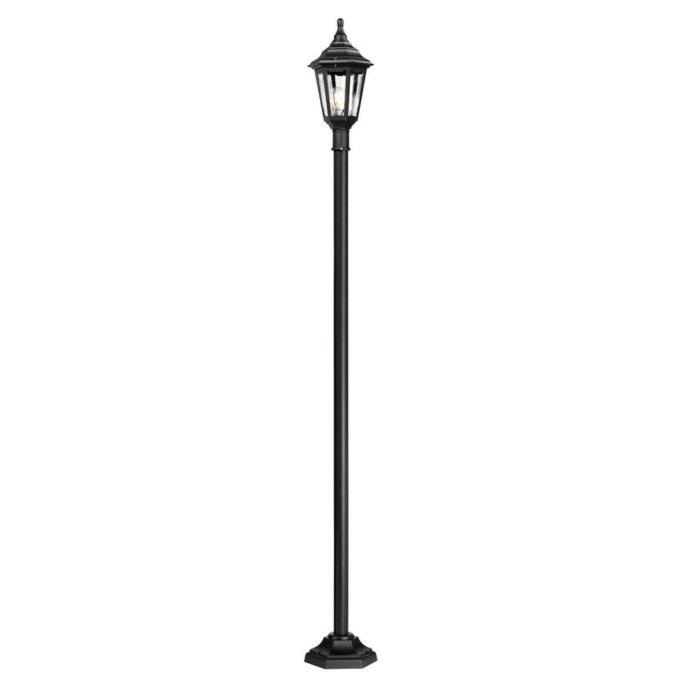 Loops Outdoor Ip44 1 Bulb Lamp Post Black Led E27 100W Bulb Light Fitting D01588