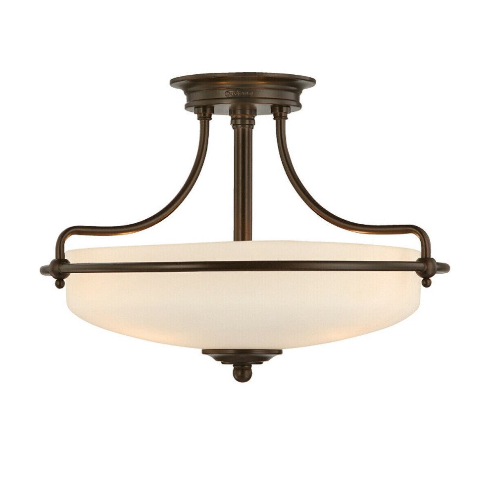 Loops 3 Bulb Semi Flush Palladian Led E27 100W Bulb Light/Bronze