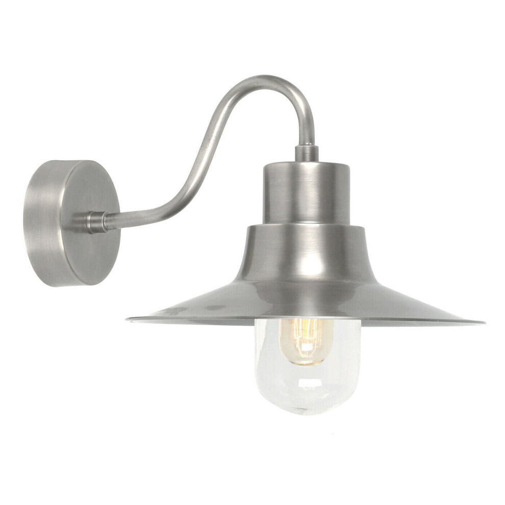 Loops Outdoor Ip44 1 Bulb Wall Lantern Antique Nickel Led E27 100W Light