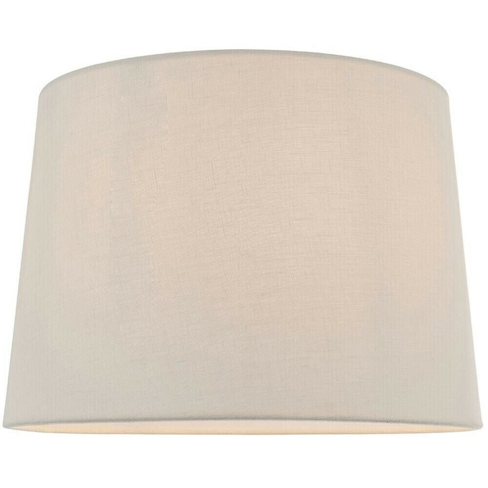 14" Tapered Round Drum Lamp Shade Vintage White 100% Linen Modern Simple Cover