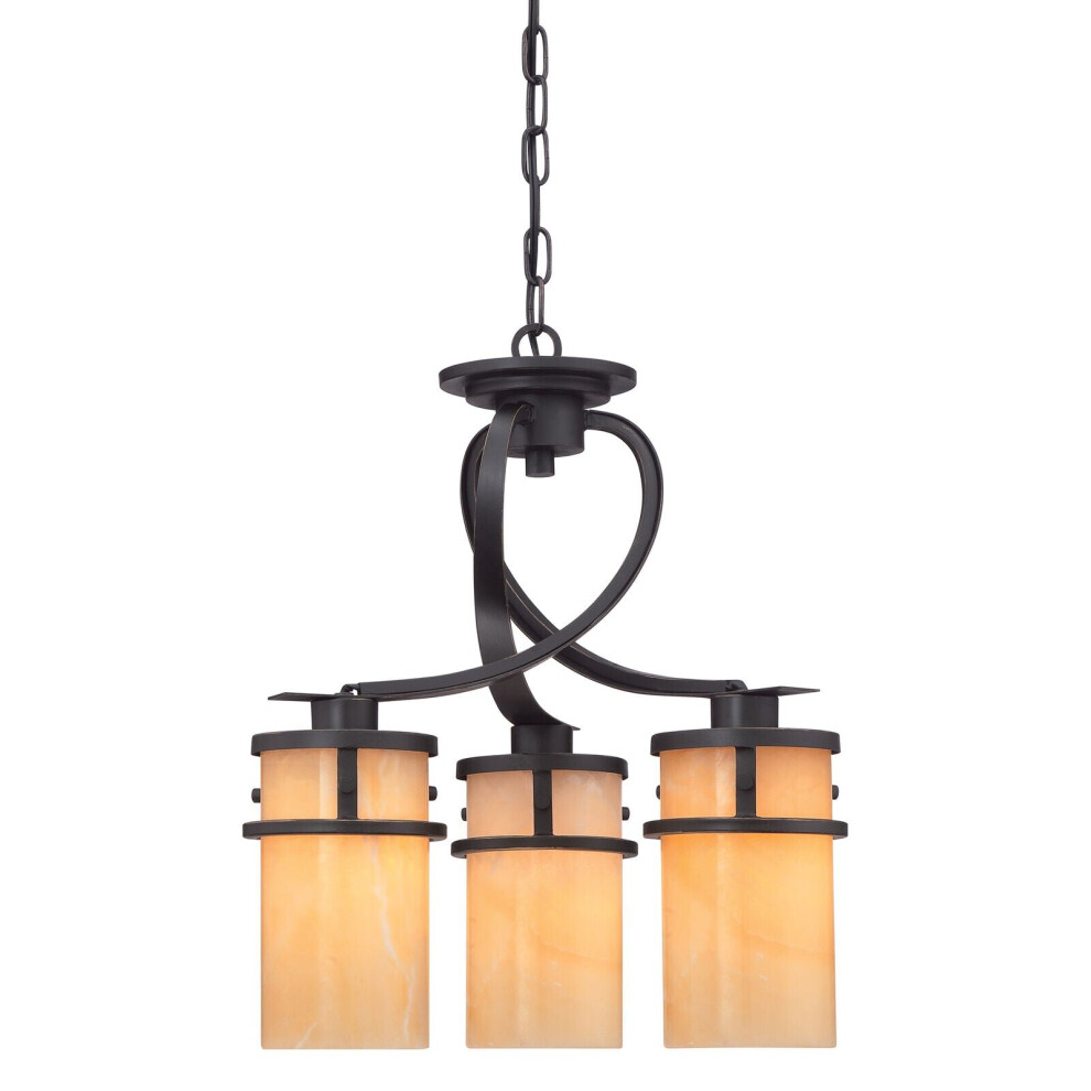 Loops 3 Bulb Chandelier Hanging Pendant Light Imperial Bronze Led E27 100W Bulb