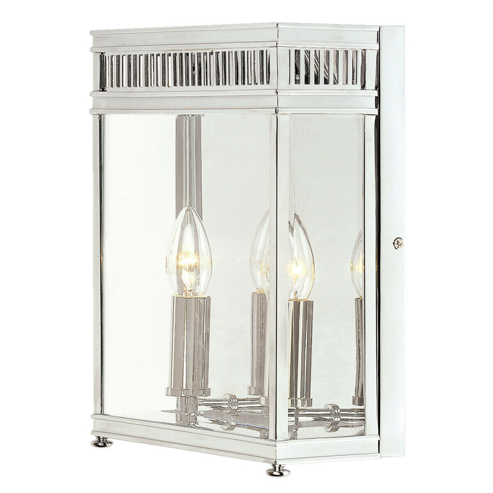 Loops Outdoor Ip44 2 Bulb Flush Light Low Ceiling Polished Chrome Led E14 60W