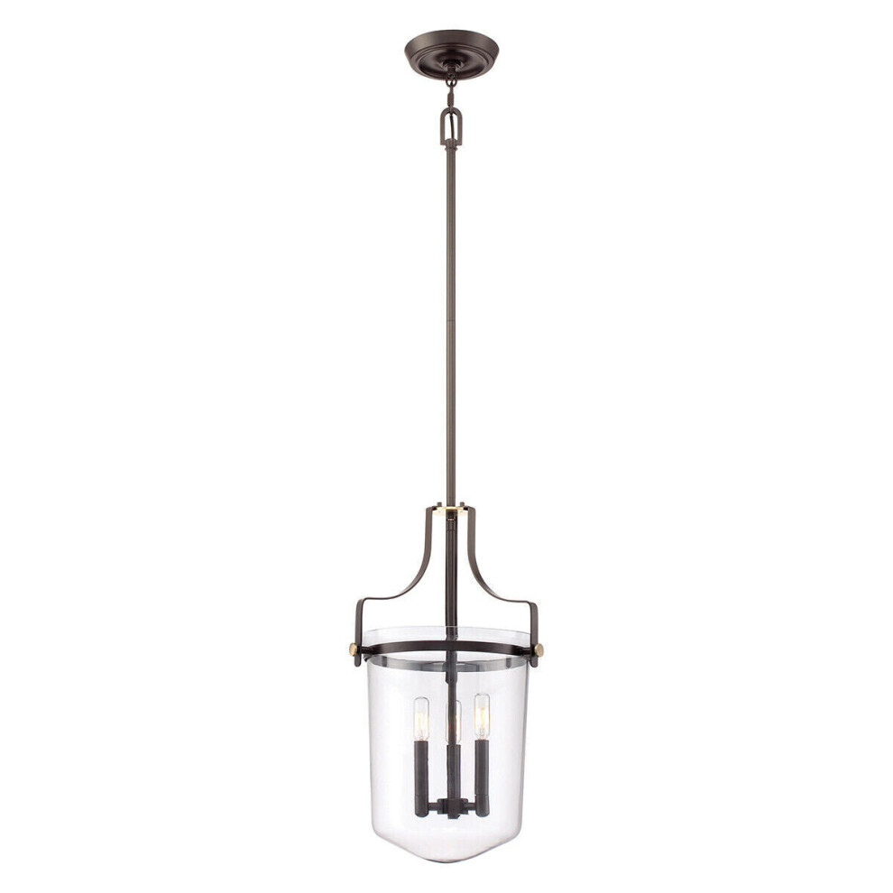 3 Bulb Ceiling Pendant Light Fitting Western Bronze LED E14 40W Bulb
