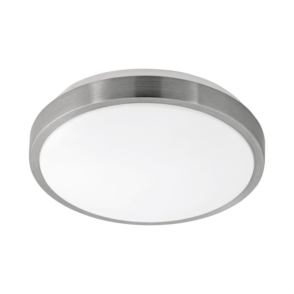 Loops Wall Flush Ceiling Shade Satined Nickel Plastic Bulb Led 18W Light/White