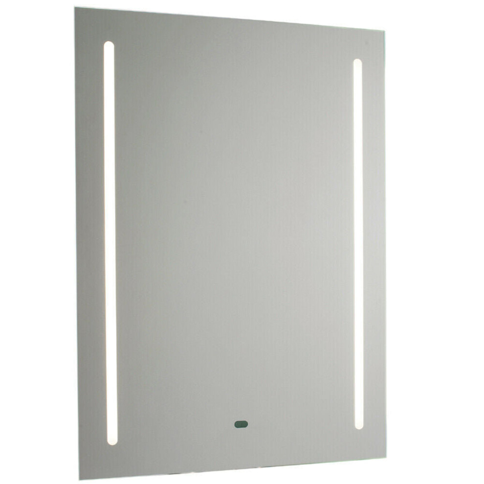 IP44 LED Bathroom Mirror 70cm x 50cm Vanity Light IR Switch & Dual Shaver Socket