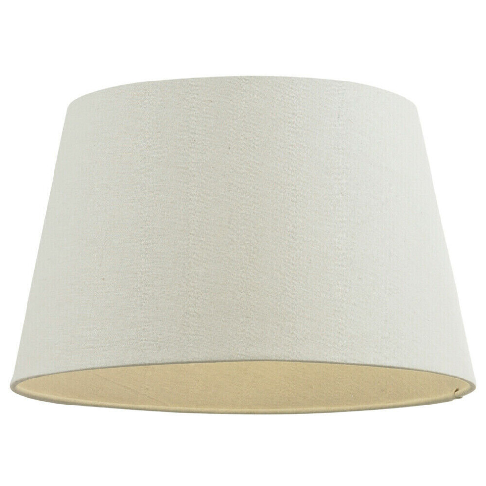 Loops 18" Inch Round Tapered Drum Lamp Shade Linen Fabric Cover Simple Elegant Ivory
