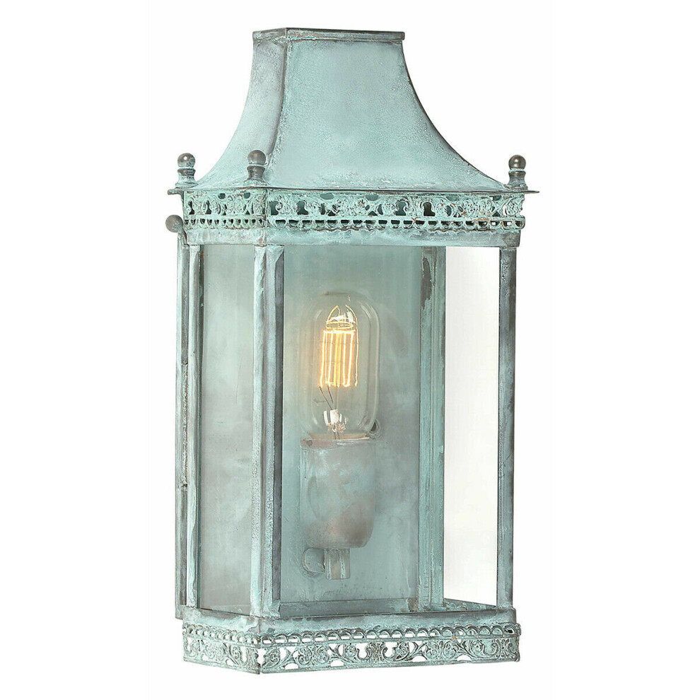 Outdoor IP44 Wall Light Sconce Verdigris LED E27 100W Bulb External d02398