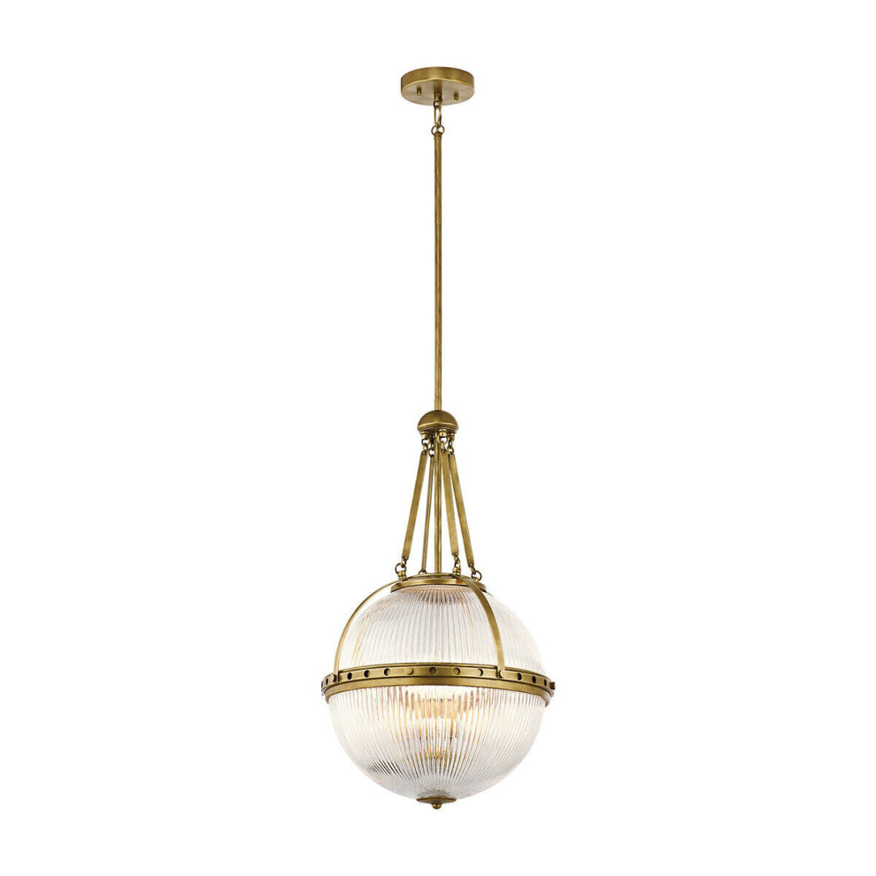 3 Bulb Ceiling Pendant Light Fitting Natural Brass LED E14 60W Bulb