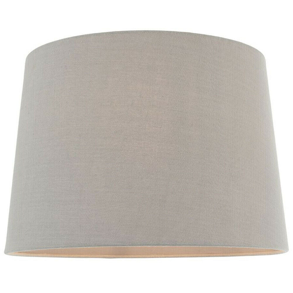 14" Tapered Round Drum Lamp Shade Charcoal Grey 100% Linen Modern Simple Cover