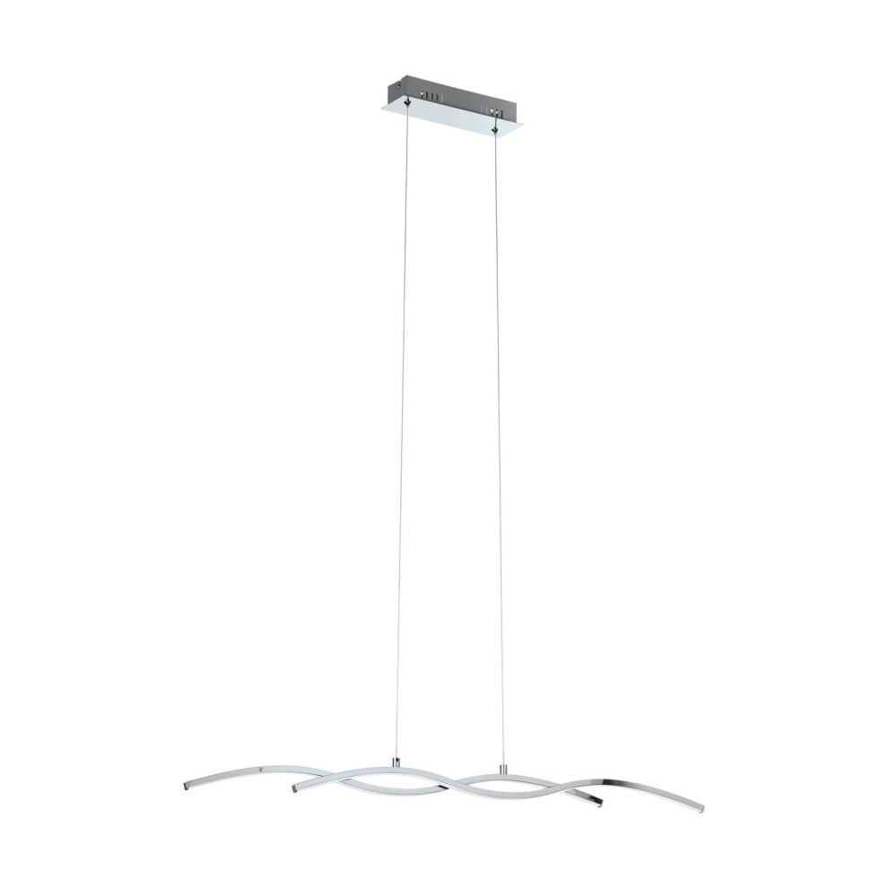 Photos - Chandelier / Lamp Pendant Light Colour Chrome Aluminium Shade White Plastic Bulb LED 2x9W Included Height-Drop-Lounge-Dining-Hallway-Feature-H