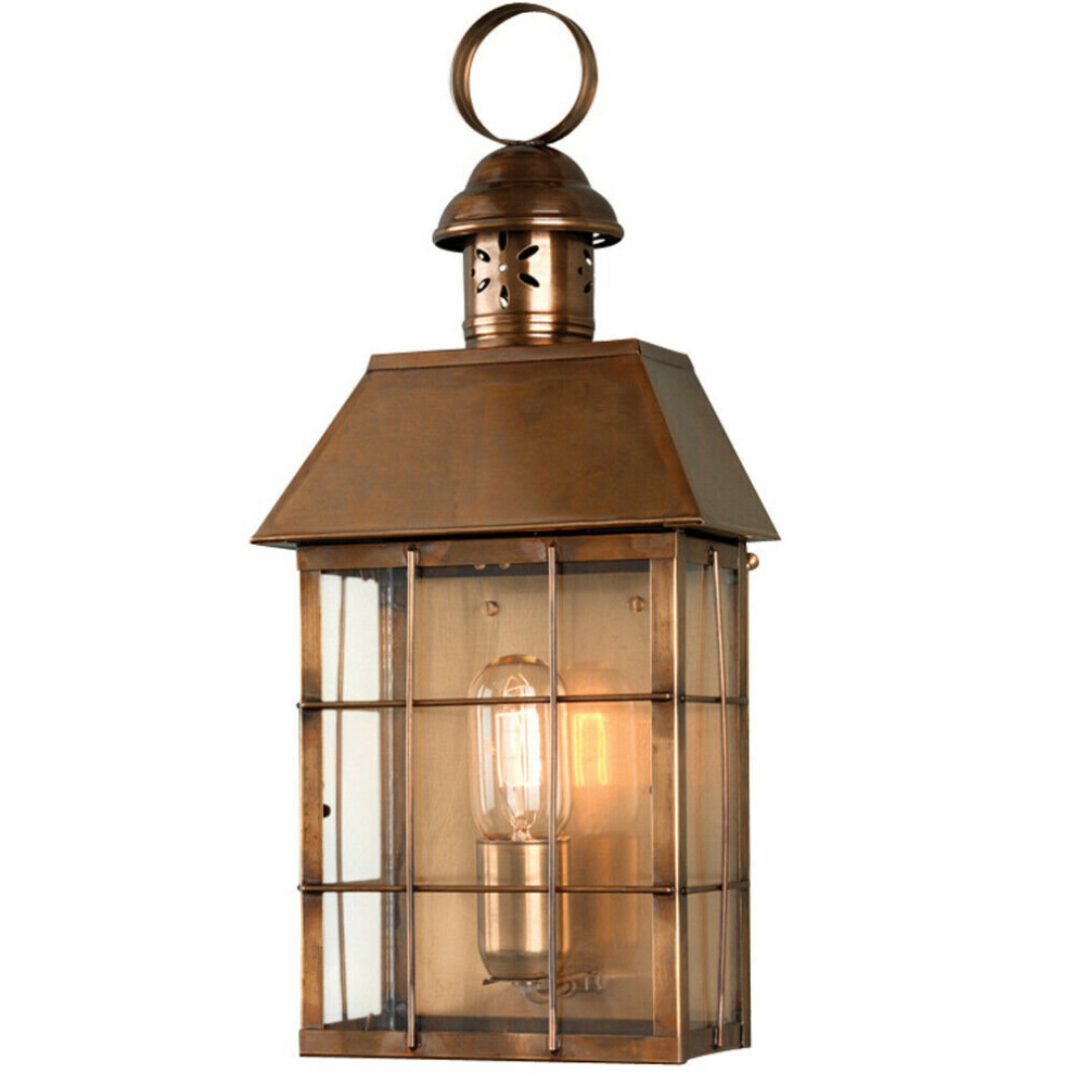Loops Outdoor Ip44 Wall Sconce Solid Brass Led E27 100W Bulb Outside External Light