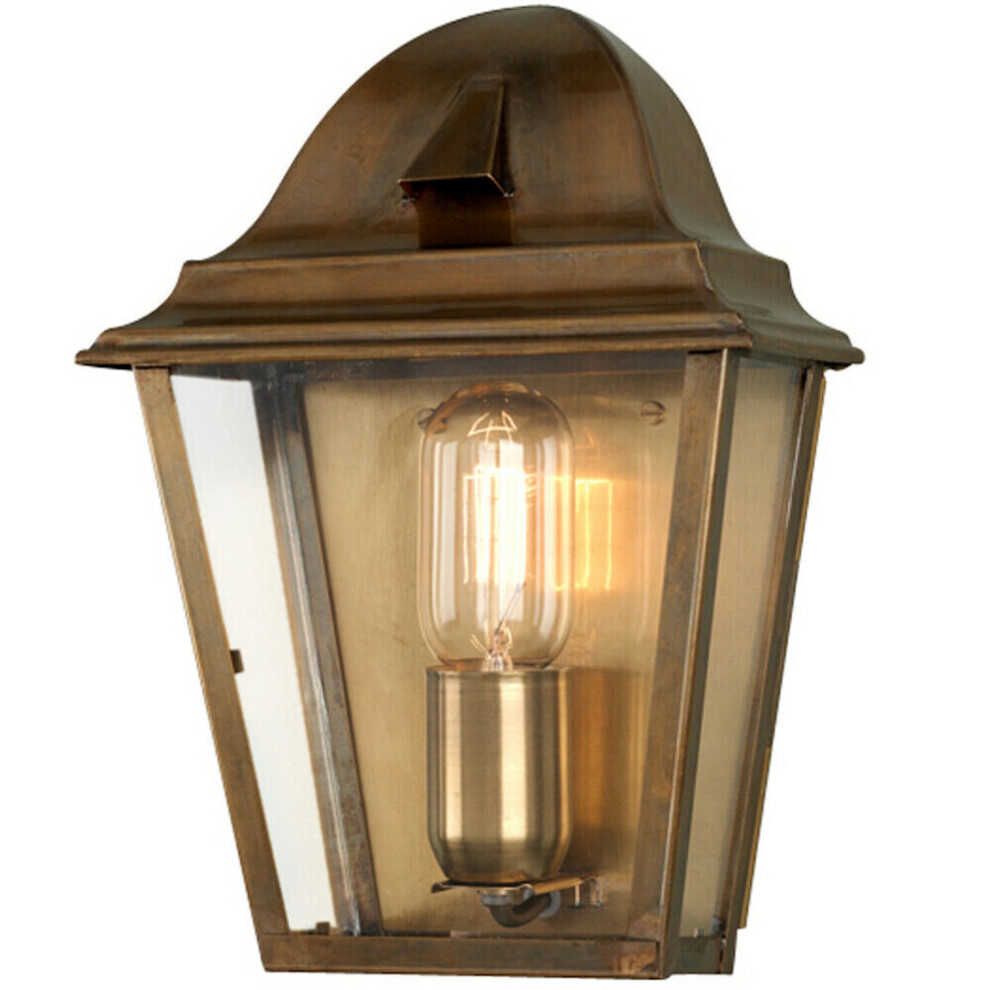 Outdoor IP44 Wall Light Aged Brass LED E27 100W d02500