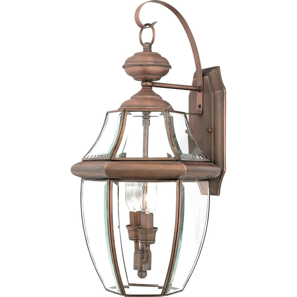 Loops Outdoor Ip44 Twin Wall Aged Copper Led E14 60W Light