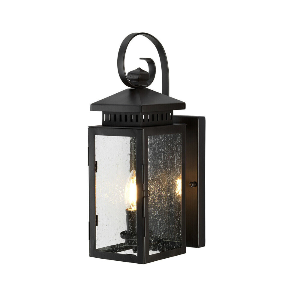 Loops Ip43 Wall Light Sconce Old Bronze Led E14 60W Bulb Outside External D01562