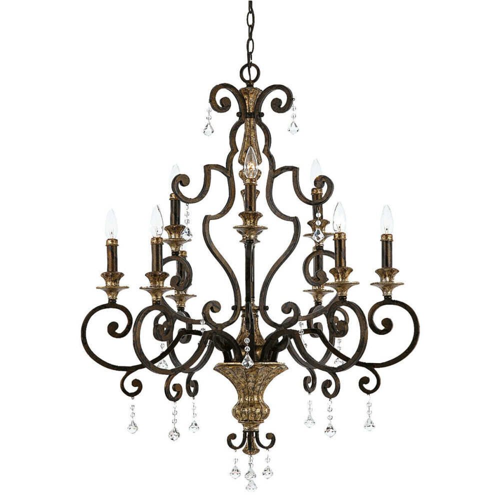 Loops 9 Bulb Chandelier Hanging Pendant Heirloom Led E14 60W Bulb Light