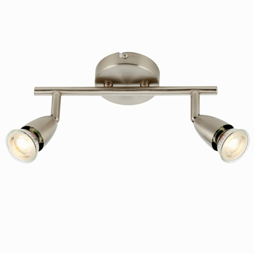 Loops Adjustable Ceiling Spot Satin Nickel 2 Bar Down Modern Lamp Light