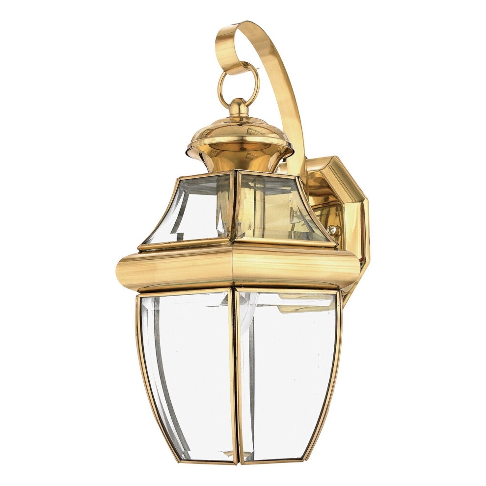 Loops Outdoor Ip44 Wall Light Highly Polished Brass Led E27 150W D02312