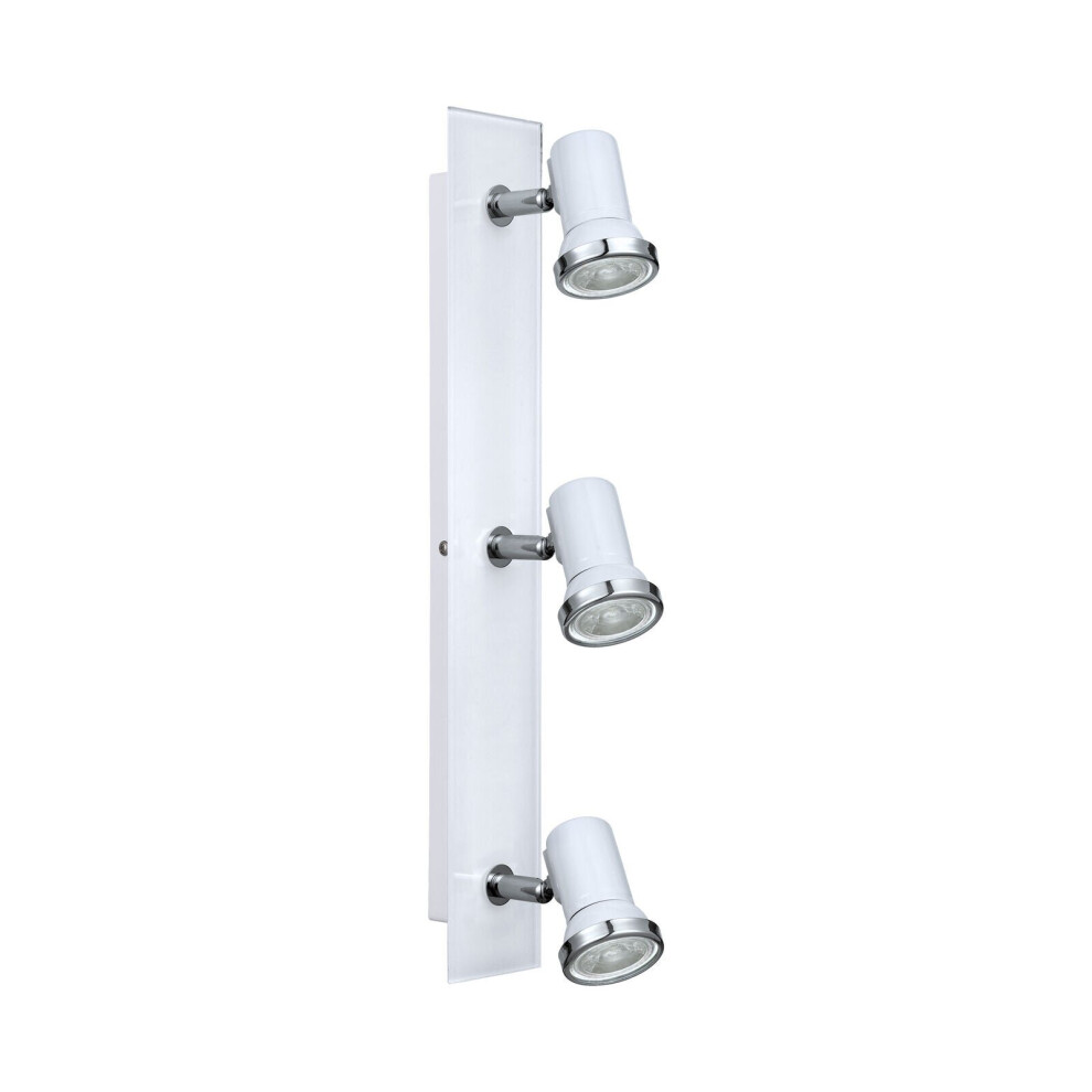Loops Wall Flush Ceiling Ip44 Bathroom Colour Chrome Bulb Gu10 3X3.3w Incl Light/White